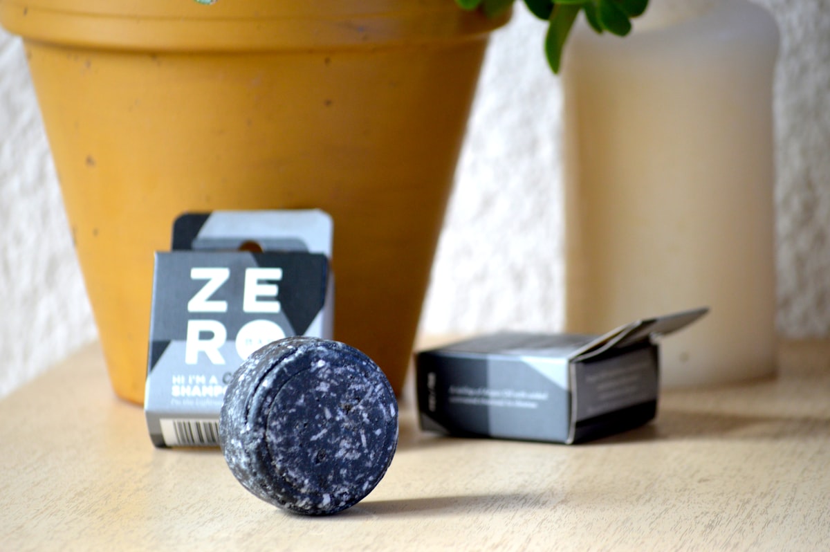 Solid shampoo bars in minimalist packaging