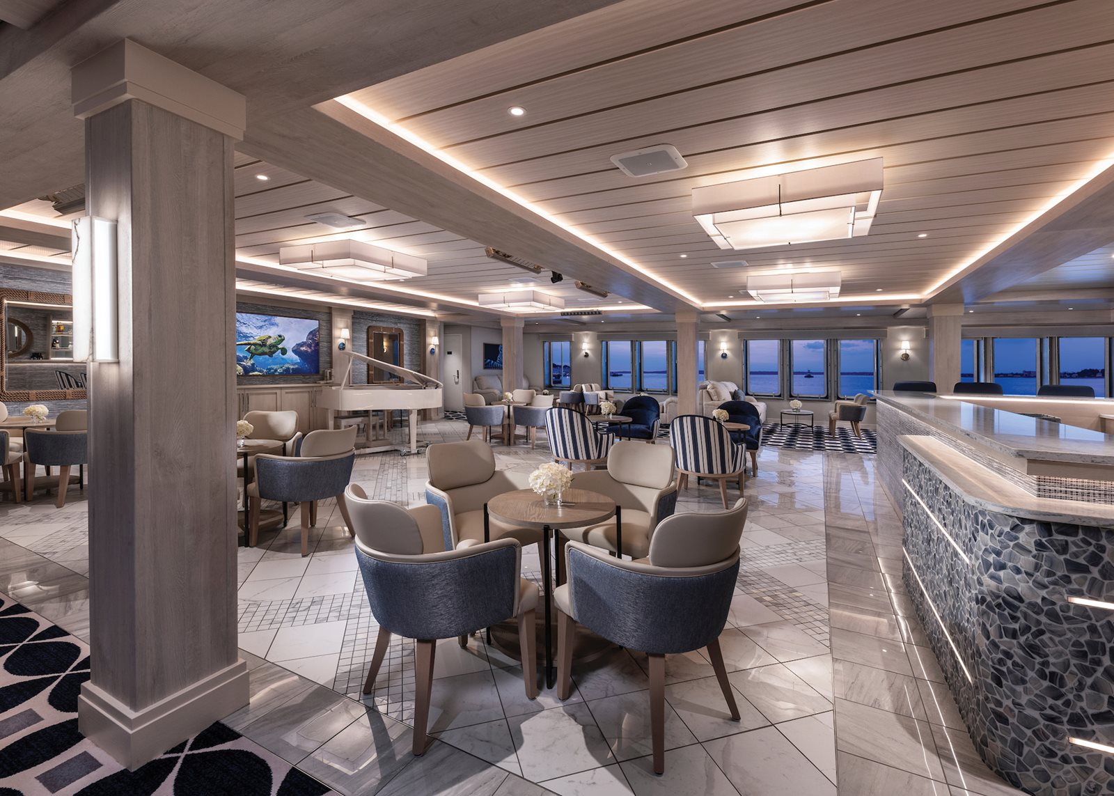 American Cruise Lines lounge and bar area