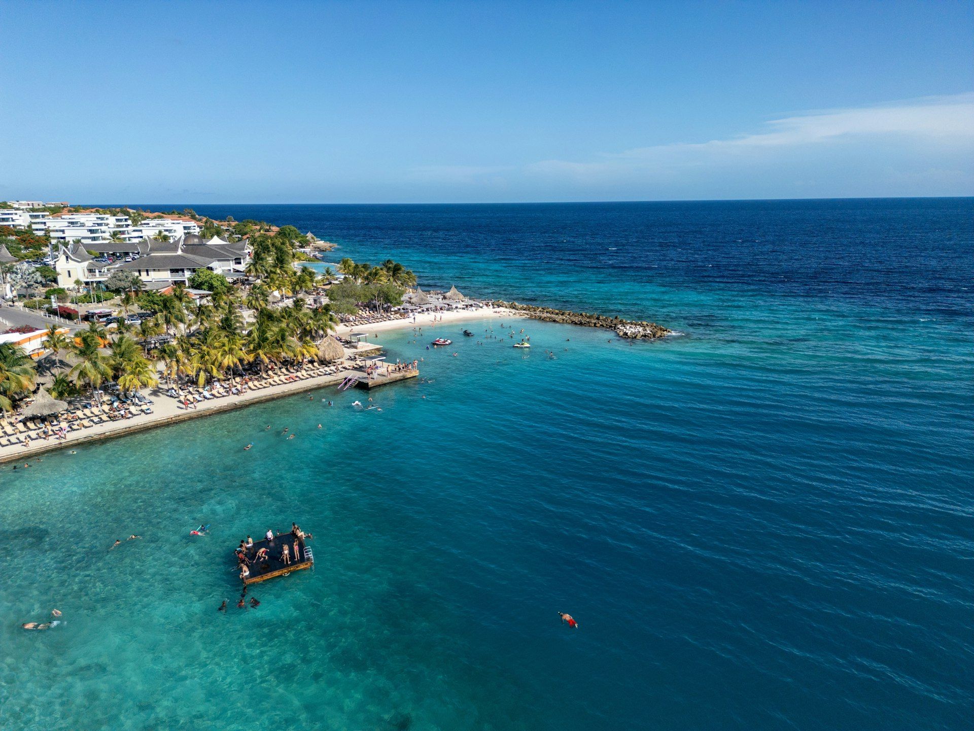 Turquoise waters and white sand beach in the Caribbean