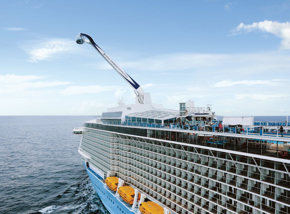 Royal Caribbean Icon class cruise ship sailing on open ocean